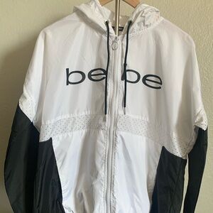 Bebe Black and White Windbreaker Jacket